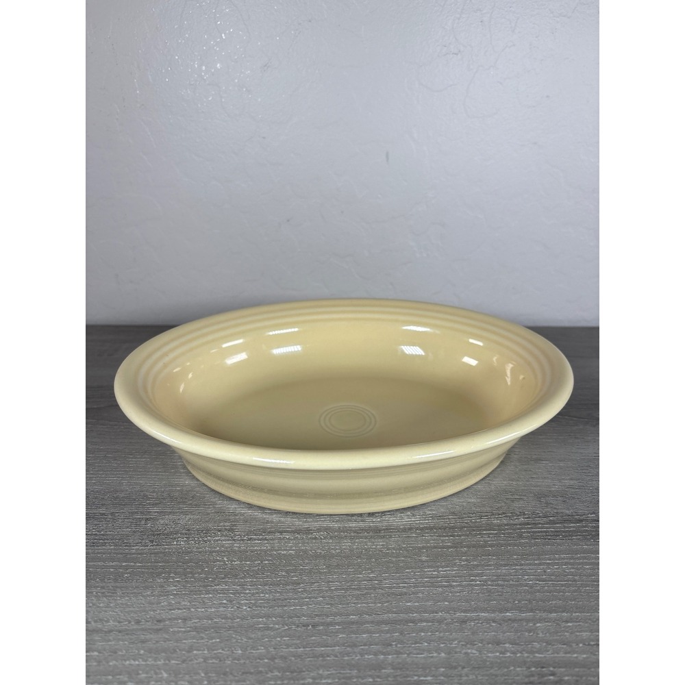 Fiesta HLC USA Pale Yellow Oval‎ Vegetable Bowl Ceramic Serving Dish 10 Inch